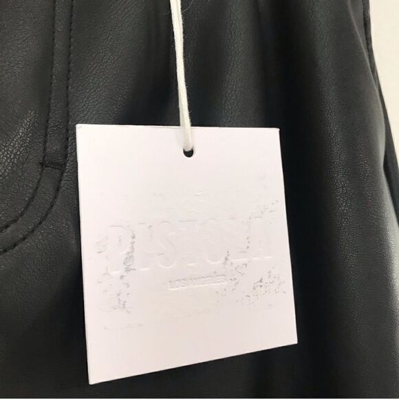 New! Pistola Kellin Faux Leather Straight Leg High WaisFleece Line Trouser Pants - Picture 11 of 14